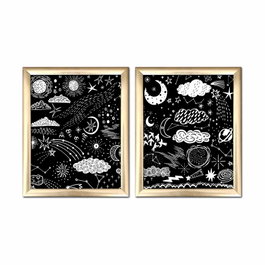 Wallity Cuadros Decorativos Enmarcados en MDF Multicolor (2 Piezas)